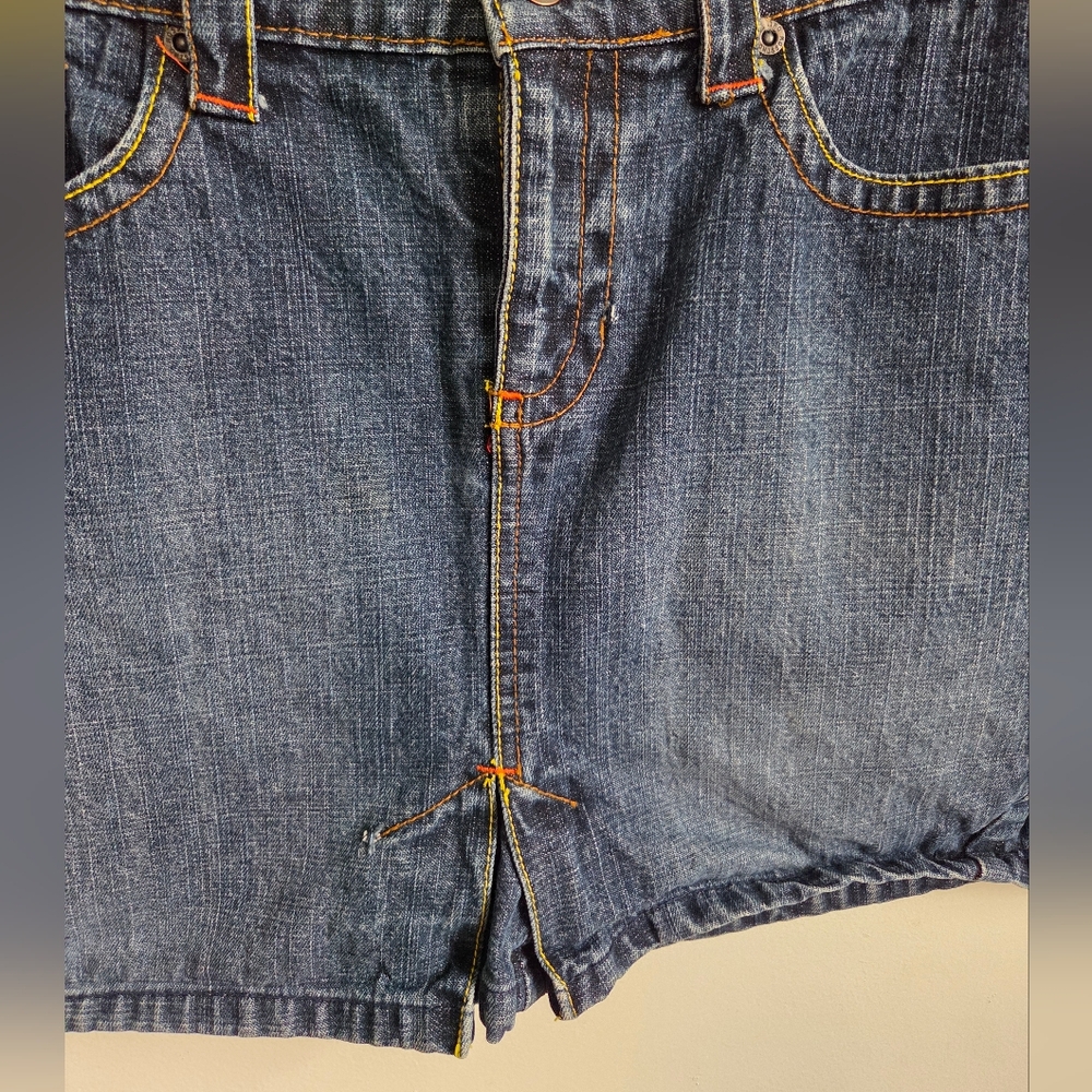 Mossimo Dark Blue Jean Denim Y2K Mini Skirt - Size 11 - Picture 9 of 13